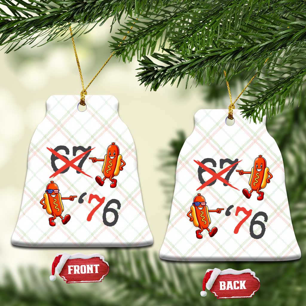 Funny 67 Meme Hot Dog Lover Ceramic Ornament USA 250 BBQ Celebration TS12 Print Your Wear