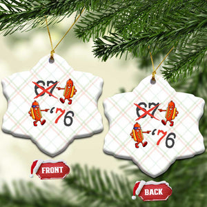 Funny 67 Meme Hot Dog Lover Ceramic Ornament USA 250 BBQ Celebration TS12 Print Your Wear