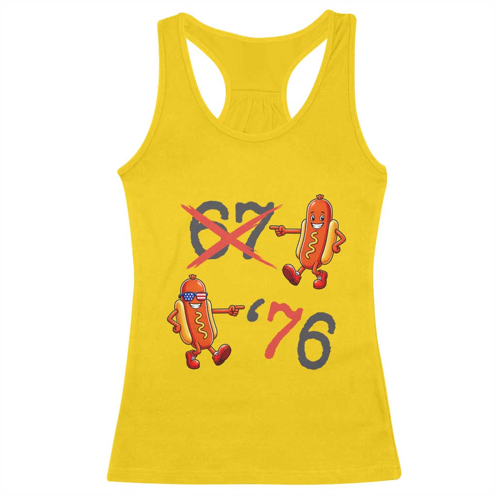 Funny 67 Meme Hot Dog Lover Racerback Tank Top USA 250 BBQ Celebration TS12 Daisy Print Your Wear