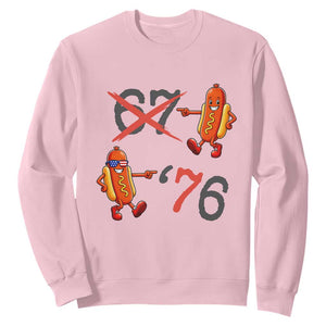 Funny 67 Meme Hot Dog Lover Sweatshirt USA 250 BBQ Celebration TS12 Light Pink Print Your Wear
