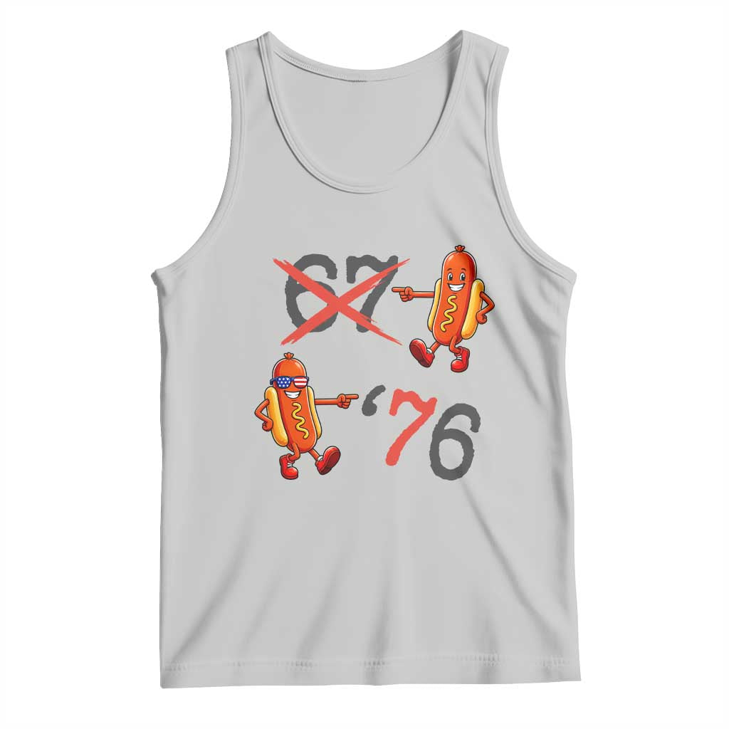 Funny 67 Meme Hot Dog Lover Tank Top USA 250 BBQ Celebration TS12 Ash Print Your Wear
