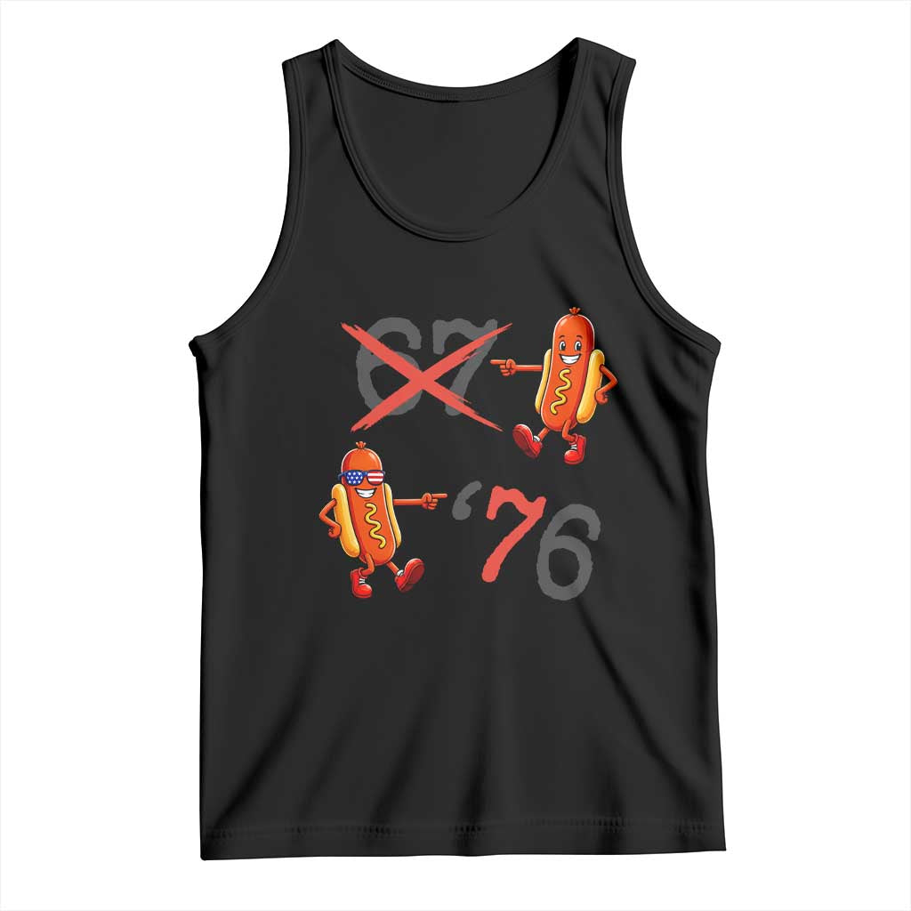 Funny 67 Meme Hot Dog Lover Tank Top USA 250 BBQ Celebration TS12 Black Print Your Wear