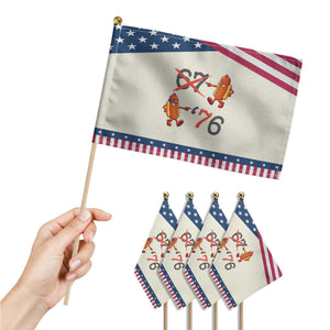 Funny 67 Meme Hot Dog Lover Patriotic Handheld Flag USA 250 BBQ Celebration TS12 Print Your Wear