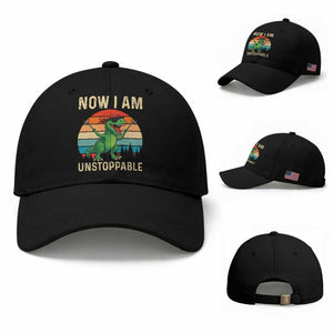 Now I Am Unstoppable Baseball Cap Funny Mama Saurus Dinosaur TS12 Baseball Cap Universal Fit Black Print Your Wear