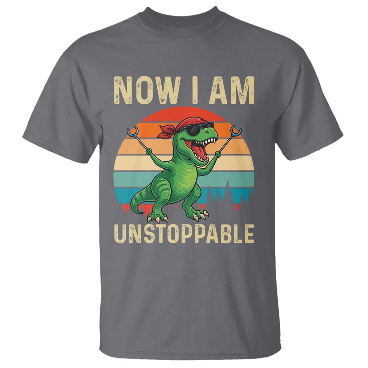 Now I Am Unstoppable T Shirt Funny Mama Saurus Dinosaur TS12 Charcoal Print Your Wear