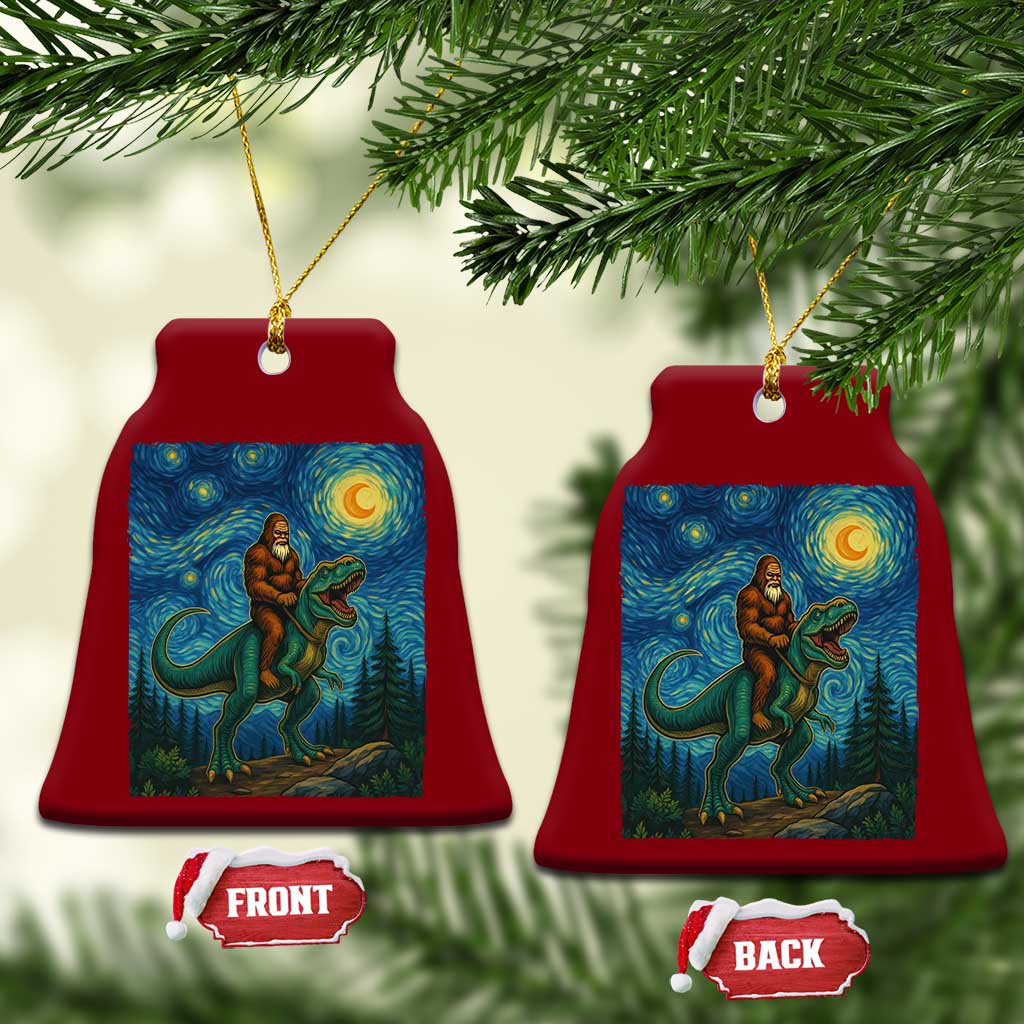 Bigfoot Dinosaur Ceramic Ornament Funny Prehistoric Starry Night Van Gogh TS12 Print Your Wear