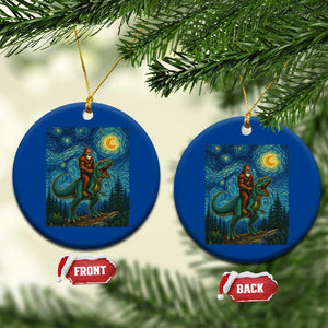 Bigfoot Dinosaur Ceramic Ornament Funny Prehistoric Starry Night Van Gogh TS12 1pc Blue Print Your Wear