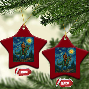 Bigfoot Dinosaur Ceramic Ornament Funny Prehistoric Starry Night Van Gogh TS12 Print Your Wear