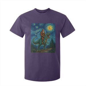 Bigfoot Dinosaur T Shirt For Kid Funny Prehistoric Starry Night Van Gogh TS12 Purple Print Your Wear
