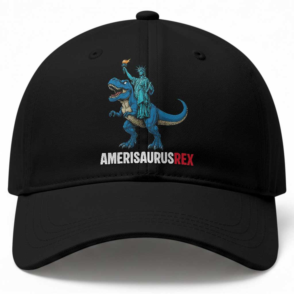 Patriotic Dinosaur Baseball Cap Funny Amerisaurus Rex Statue Of Liberty Dino TS12 Print Your Wear