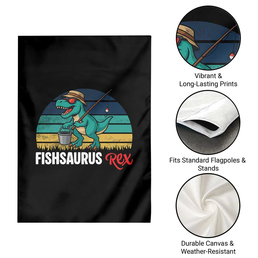 Funny Dinosaur Garden Flag Fishsaurus Rex Fishing Lover TS12 Print Your Wear