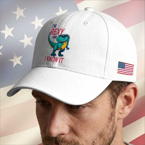 Funny Dinosaur Baseball Cap I Am Rexy And I Know It TS12 Print Your Wear