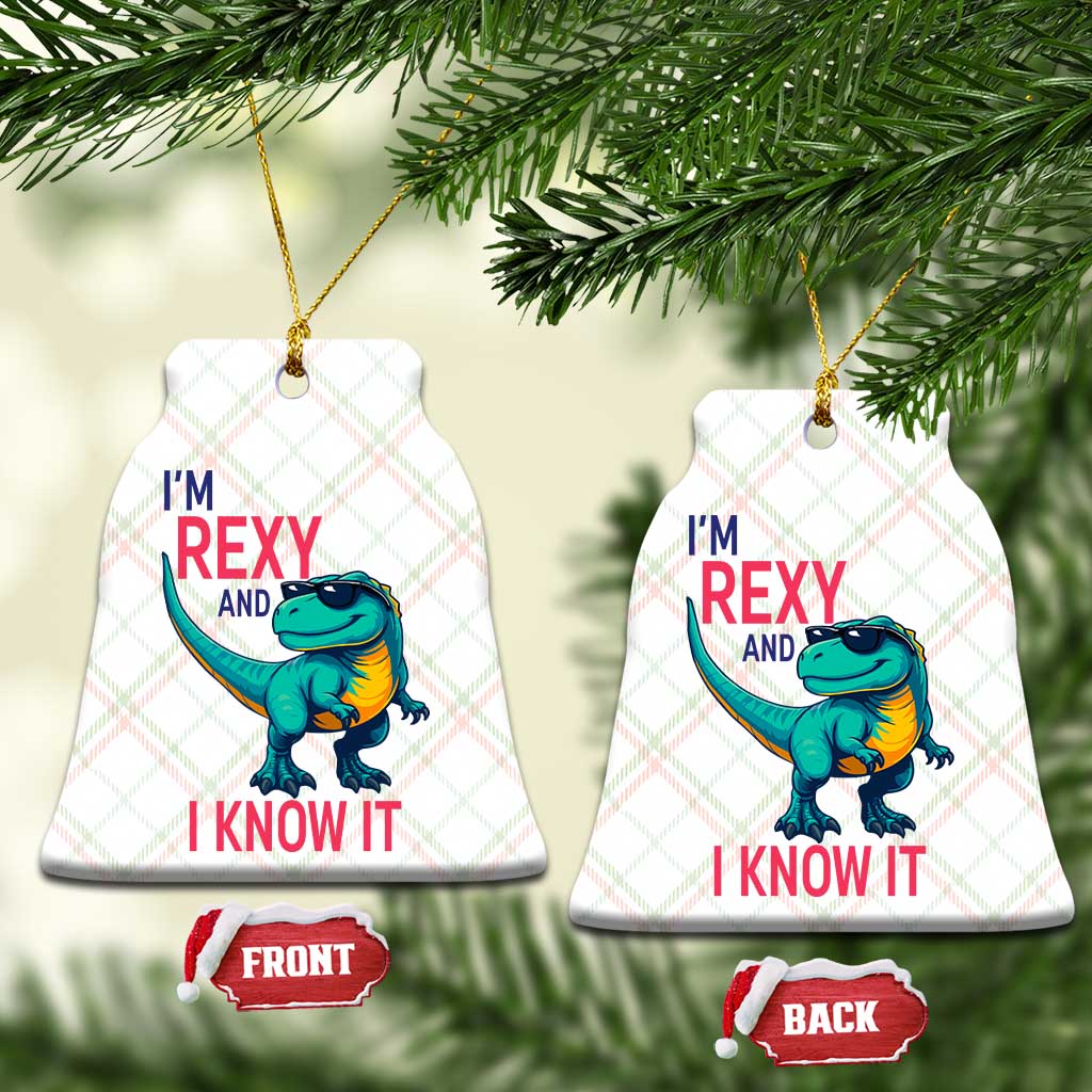 Funny Dinosaur Ceramic Ornament I Am Rexy And I Know It TS12 Print Your Wear