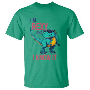 Funny Dinosaur T Shirt I Am Rexy And I Know It TS12 Irish Green Print Your Wear