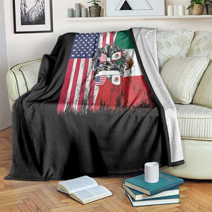 Mexican American Pride Throw Blanket Bicultural Heritage Girl Vintage Flag TS12 Print Your Wear