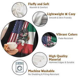 Mexican American Pride Throw Blanket Bicultural Heritage Girl Vintage Flag TS12 Print Your Wear
