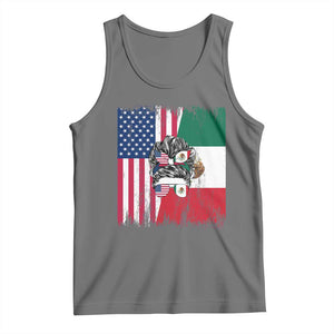 Mexican American Pride Tank Top Bicultural Heritage Girl Vintage Flag TS12 Black Heather Print Your Wear