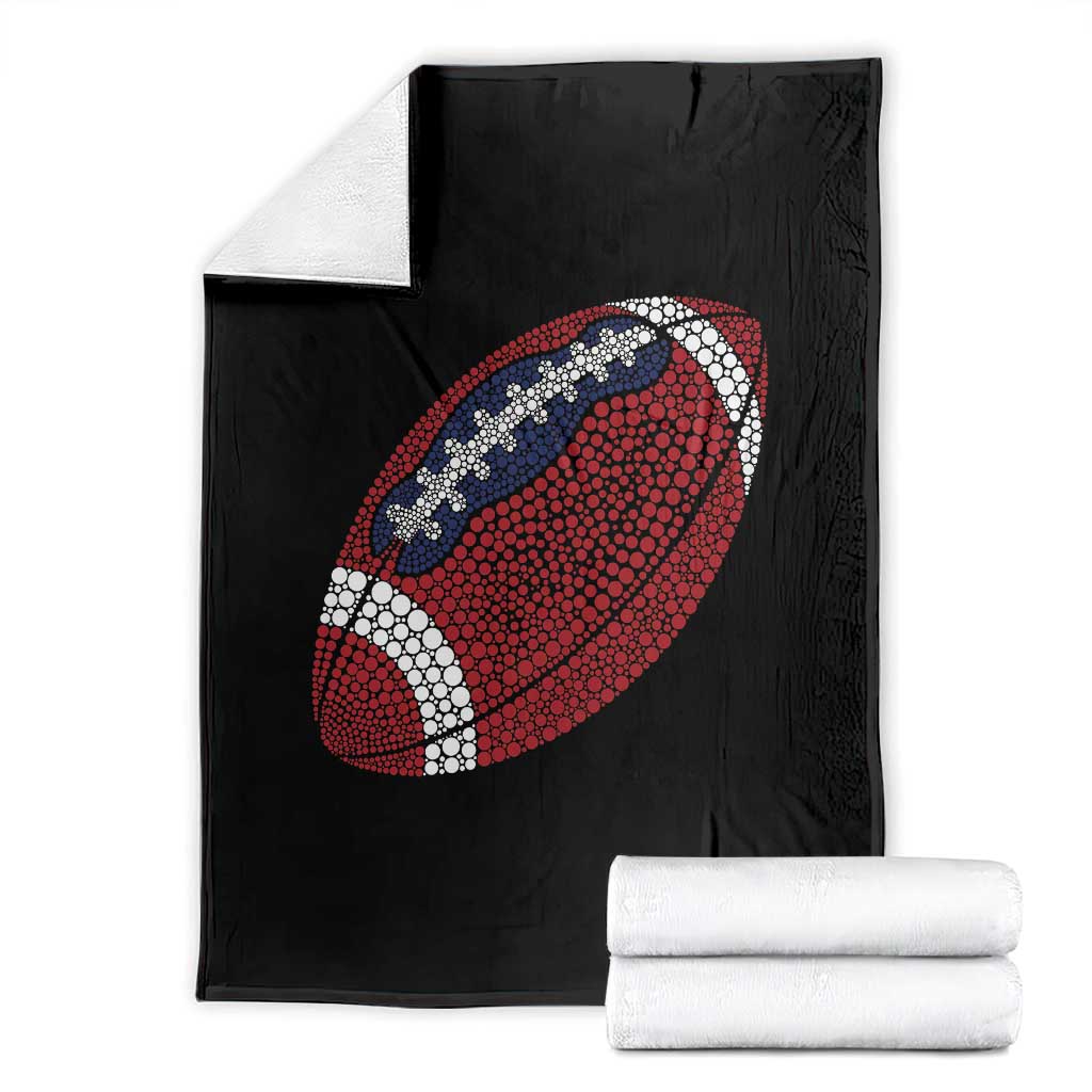 Patriotic Polka Dot Football Throw Blanket Dot Day Gift TS12 Black Print Your Wear