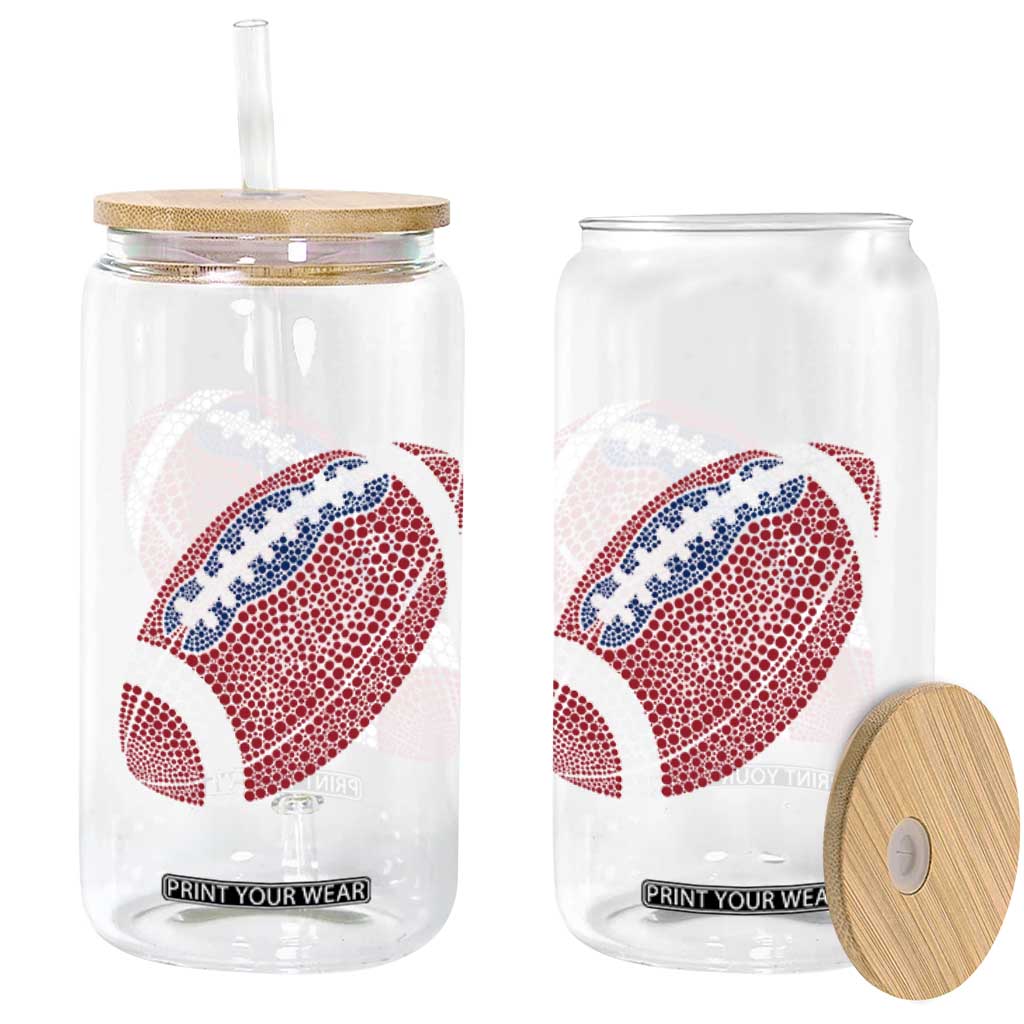 Patriotic Polka Dot Football Glass Can Dot Day Gift TS12 Print Your Wear