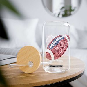 Patriotic Polka Dot Football Glass Can Dot Day Gift TS12 Print Your Wear