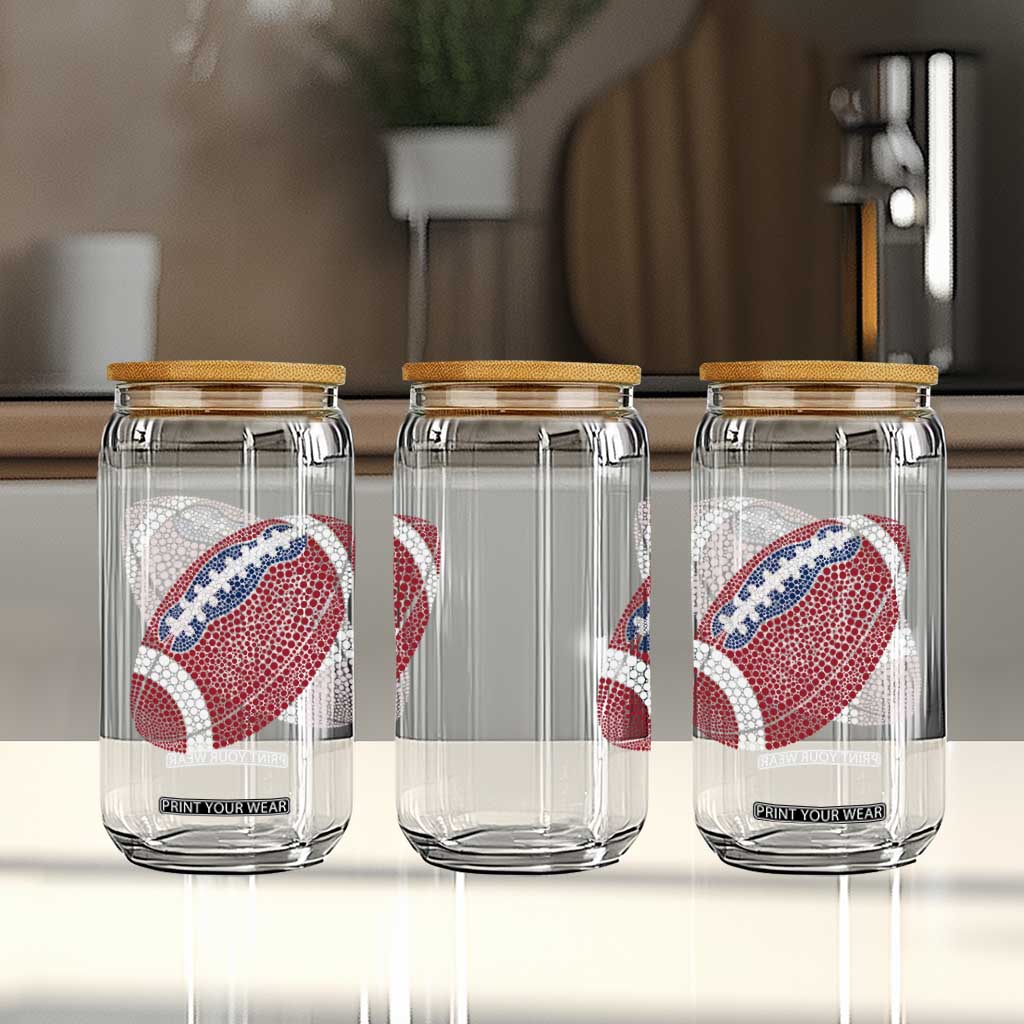 Patriotic Polka Dot Football Glass Can Dot Day Gift TS12 Print Your Wear