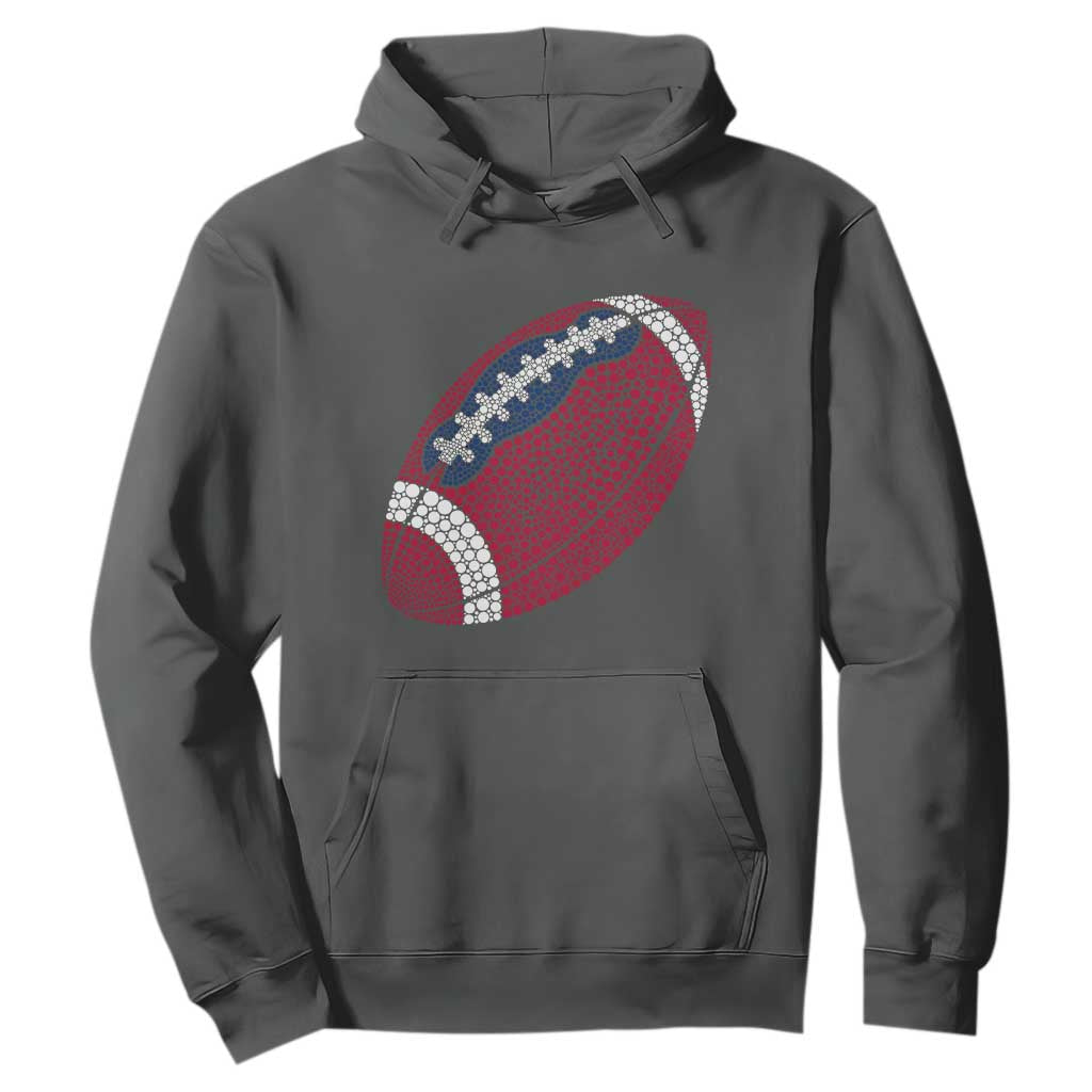 Patriotic Polka Dot Football Hoodie Dot Day Gift TS12 Dark Heather Print Your Wear