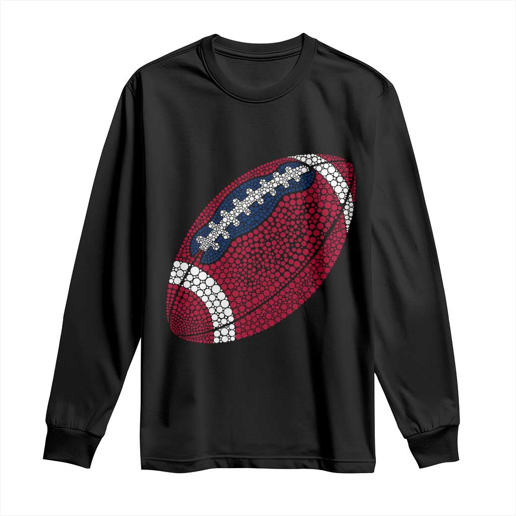Patriotic Polka Dot Football Long Sleeve Shirt Dot Day Gift TS12 Black Print Your Wear