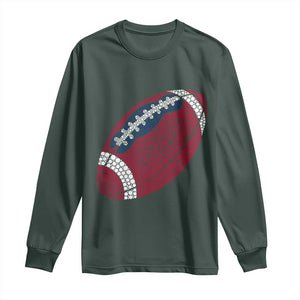 Patriotic Polka Dot Football Long Sleeve Shirt Dot Day Gift TS12 Dark Forest Green Print Your Wear
