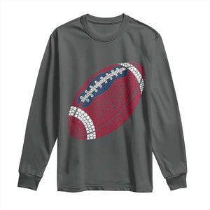 Patriotic Polka Dot Football Long Sleeve Shirt Dot Day Gift TS12 Dark Heather Print Your Wear