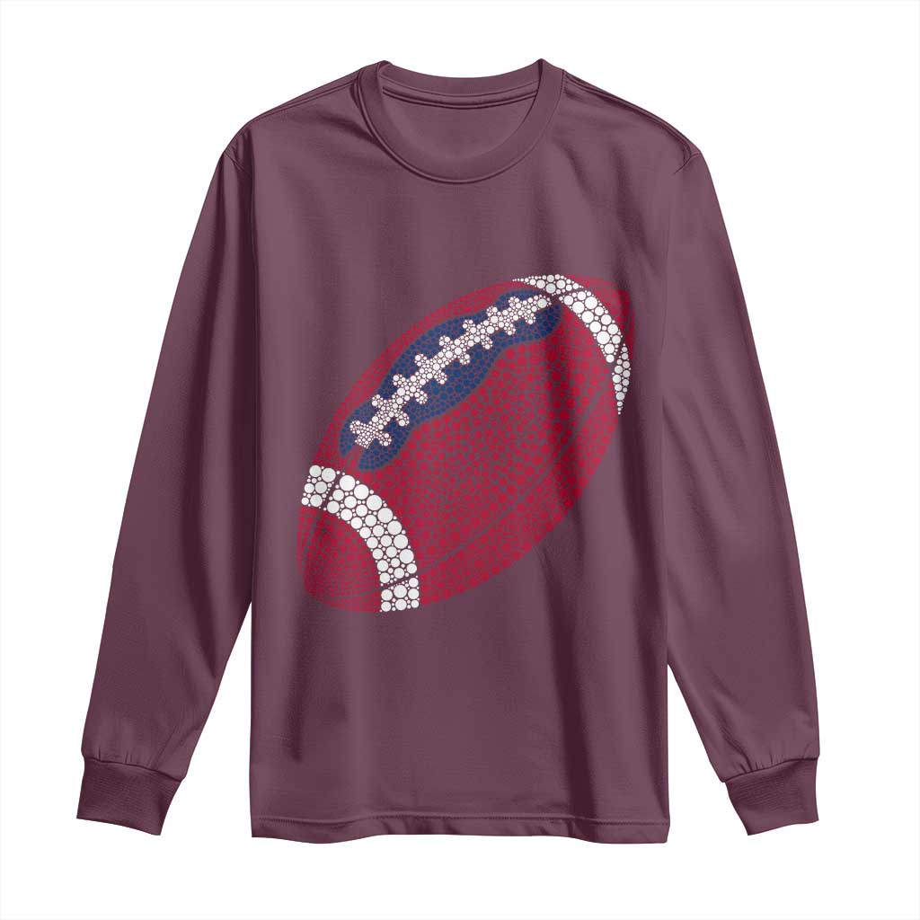 Patriotic Polka Dot Football Long Sleeve Shirt Dot Day Gift TS12 Maroon Print Your Wear