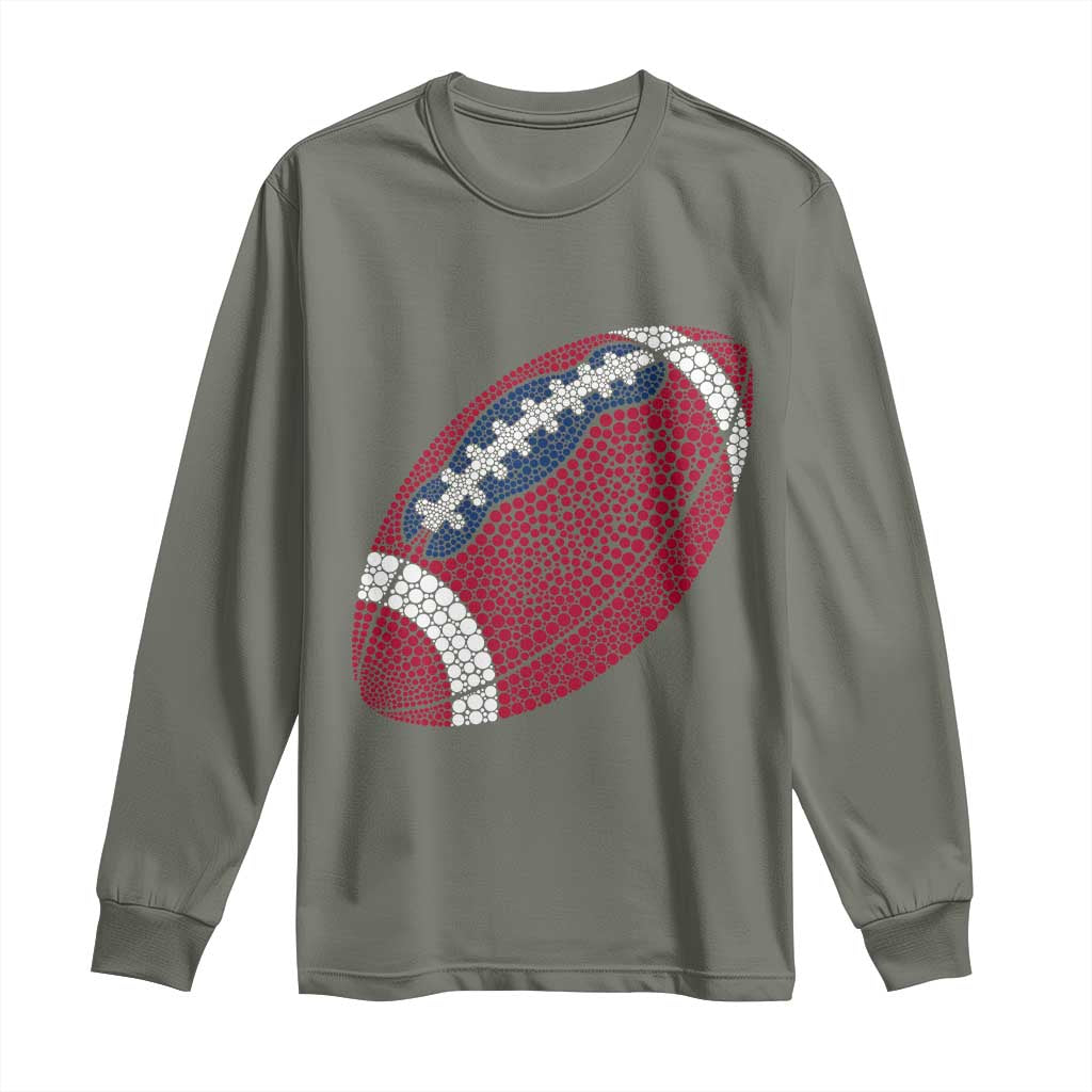Patriotic Polka Dot Football Long Sleeve Shirt Dot Day Gift TS12 Military Green Print Your Wear