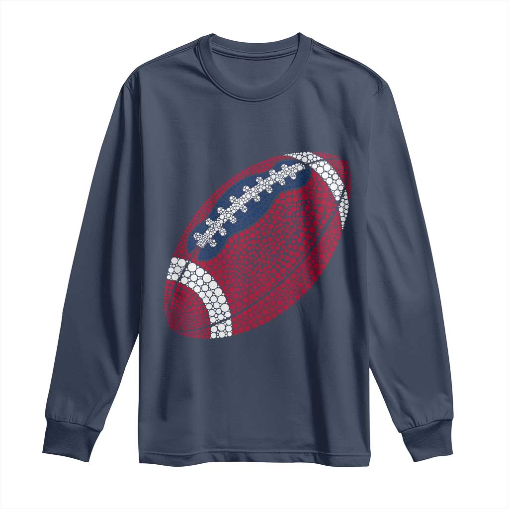 Patriotic Polka Dot Football Long Sleeve Shirt Dot Day Gift TS12 Navy Print Your Wear