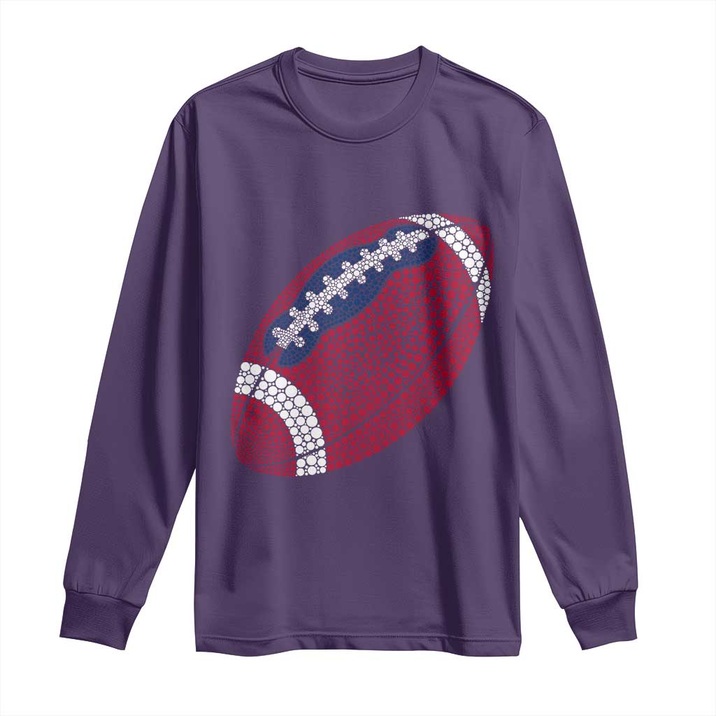 Patriotic Polka Dot Football Long Sleeve Shirt Dot Day Gift TS12 Purple Print Your Wear