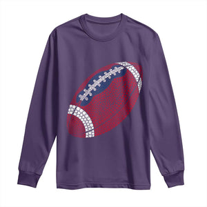 Patriotic Polka Dot Football Long Sleeve Shirt Dot Day Gift TS12 Purple Print Your Wear