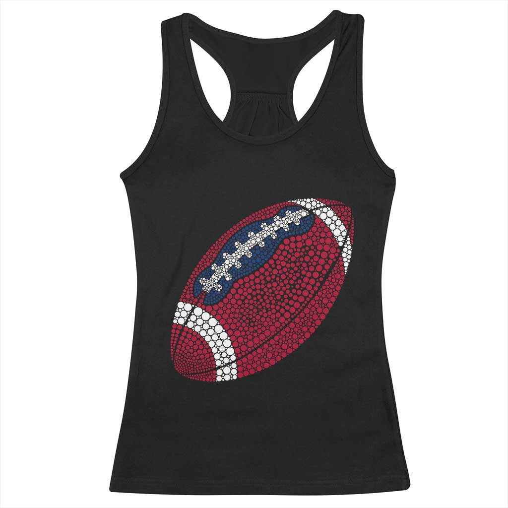 Patriotic Polka Dot Football Racerback Tank Top Dot Day Gift TS12 Black Print Your Wear