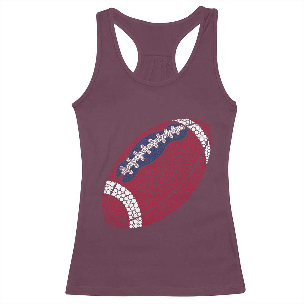 Patriotic Polka Dot Football Racerback Tank Top Dot Day Gift TS12 Maroon Print Your Wear