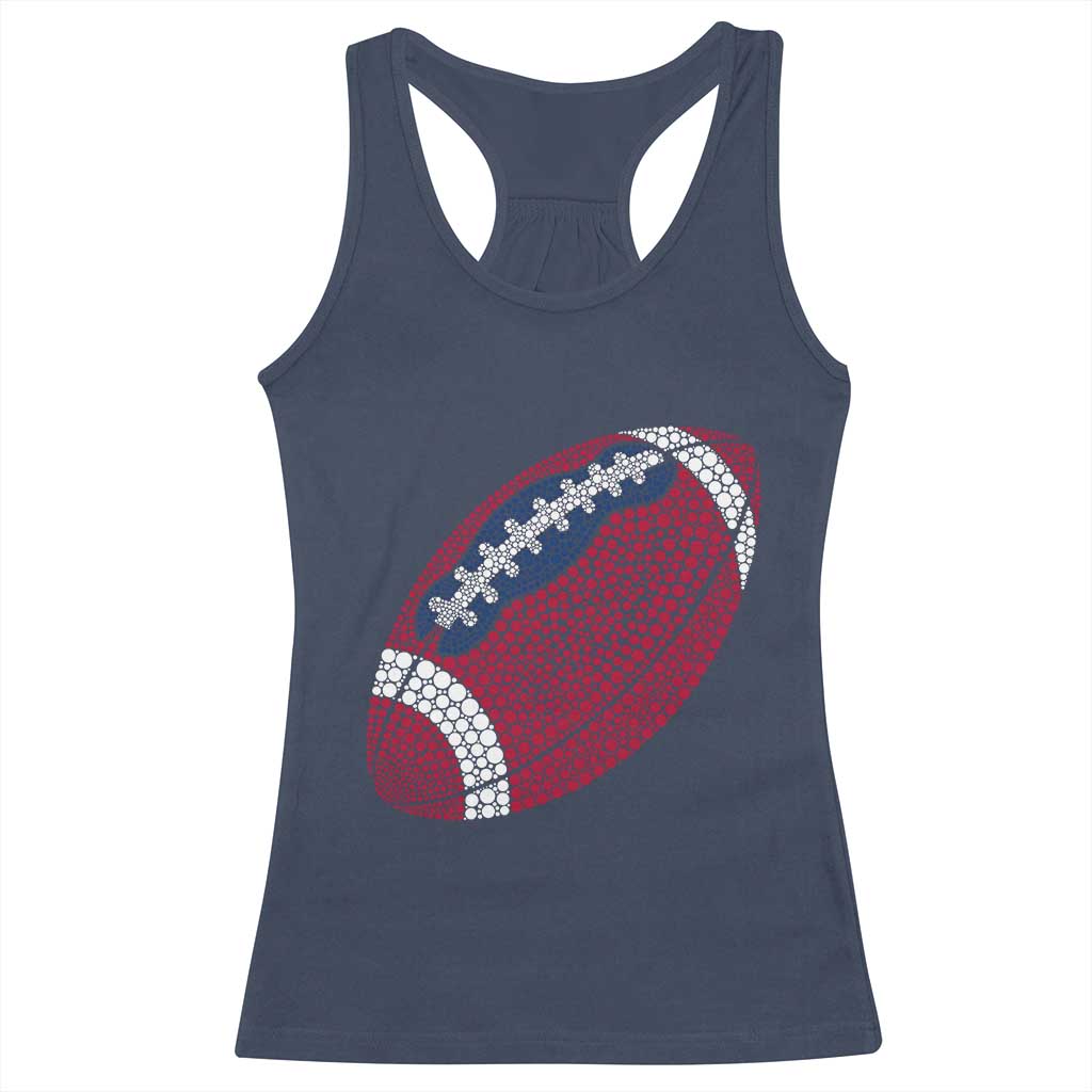 Patriotic Polka Dot Football Racerback Tank Top Dot Day Gift TS12 Navy Print Your Wear