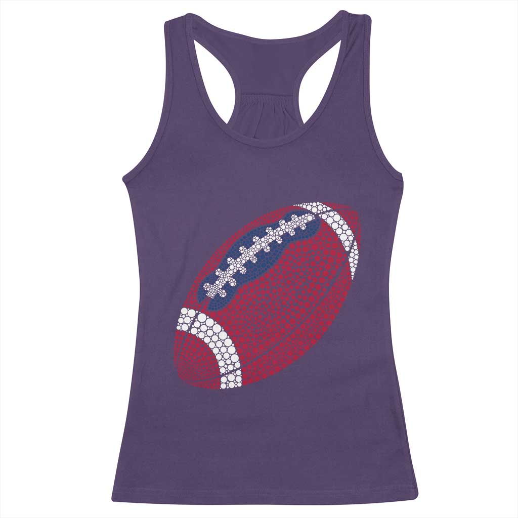 Patriotic Polka Dot Football Racerback Tank Top Dot Day Gift TS12 Purple Print Your Wear