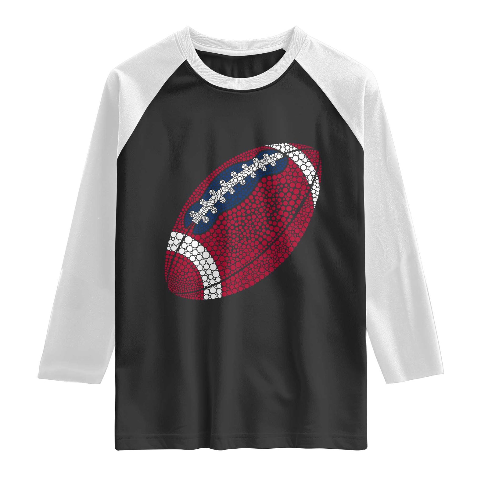 Patriotic Polka Dot Football Raglan Shirt Dot Day Gift TS12 Black White Print Your Wear