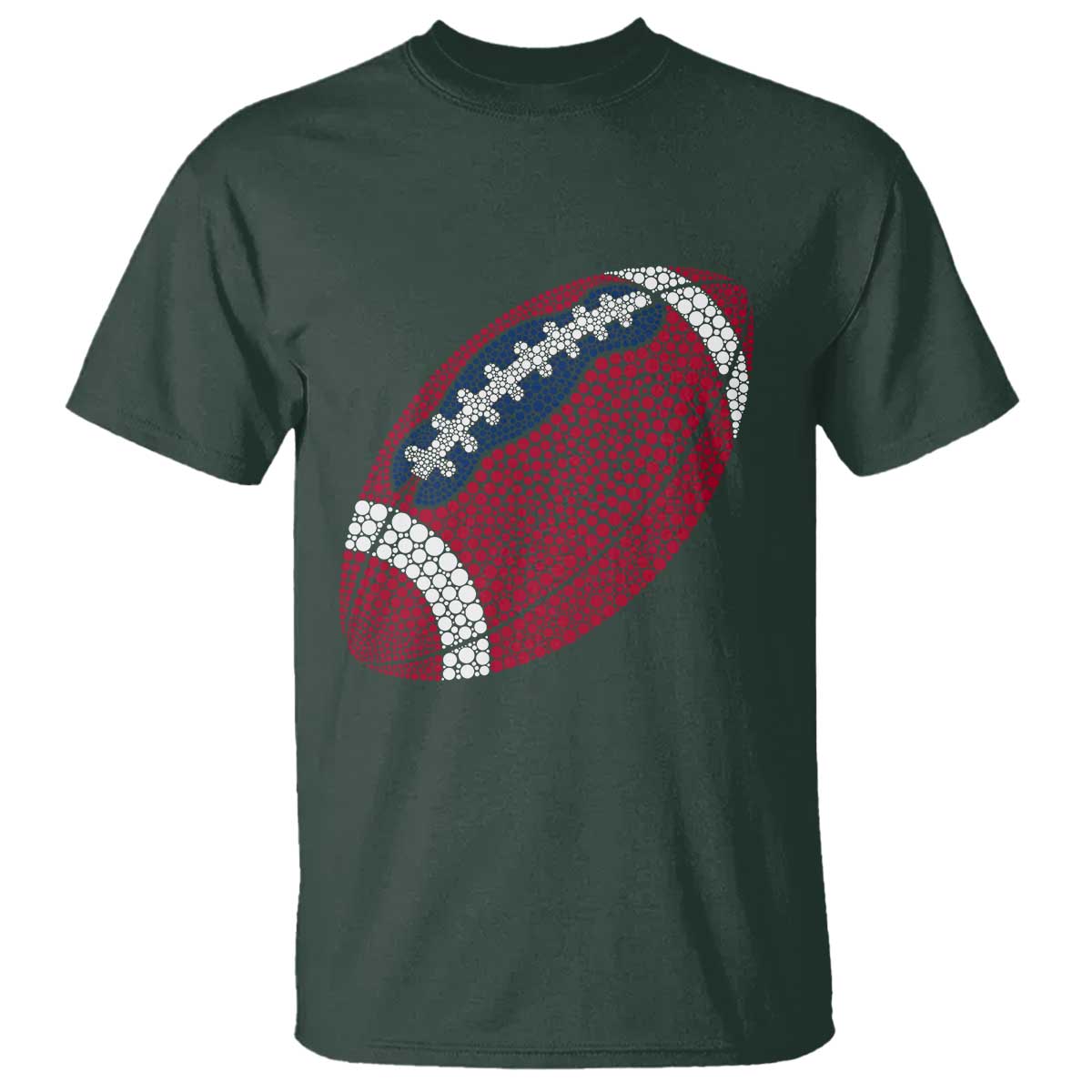 Patriotic Polka Dot Football T Shirt Dot Day Gift TS12 Dark Forest Green Print Your Wear
