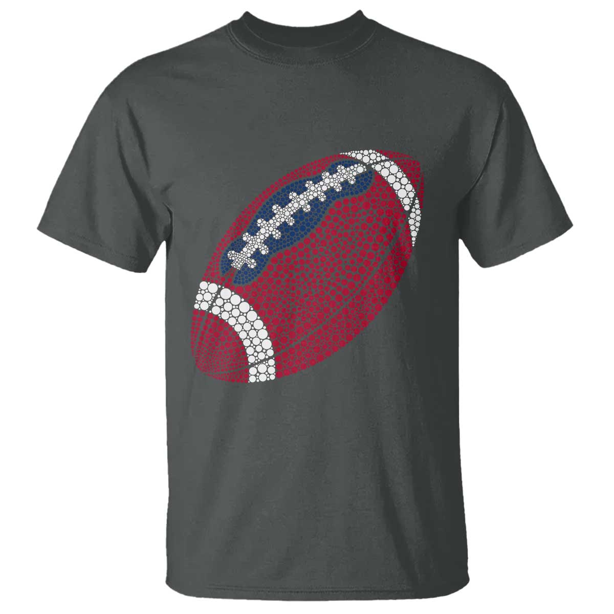 Patriotic Polka Dot Football T Shirt Dot Day Gift TS12 Dark Heather Print Your Wear