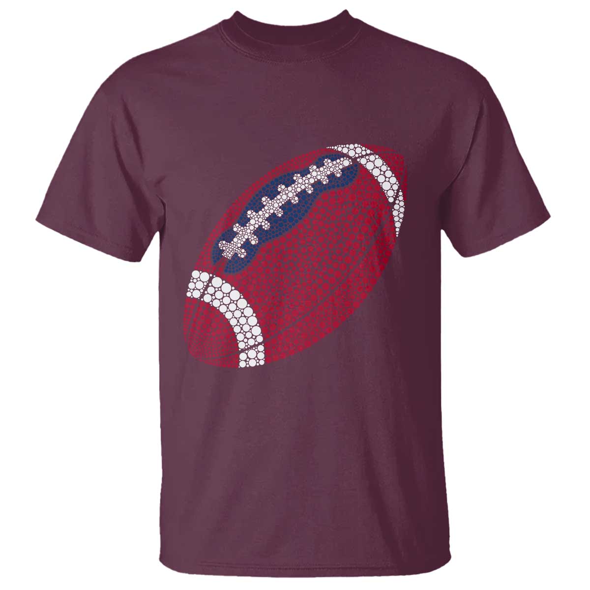 Patriotic Polka Dot Football T Shirt Dot Day Gift TS12 Maroon Print Your Wear