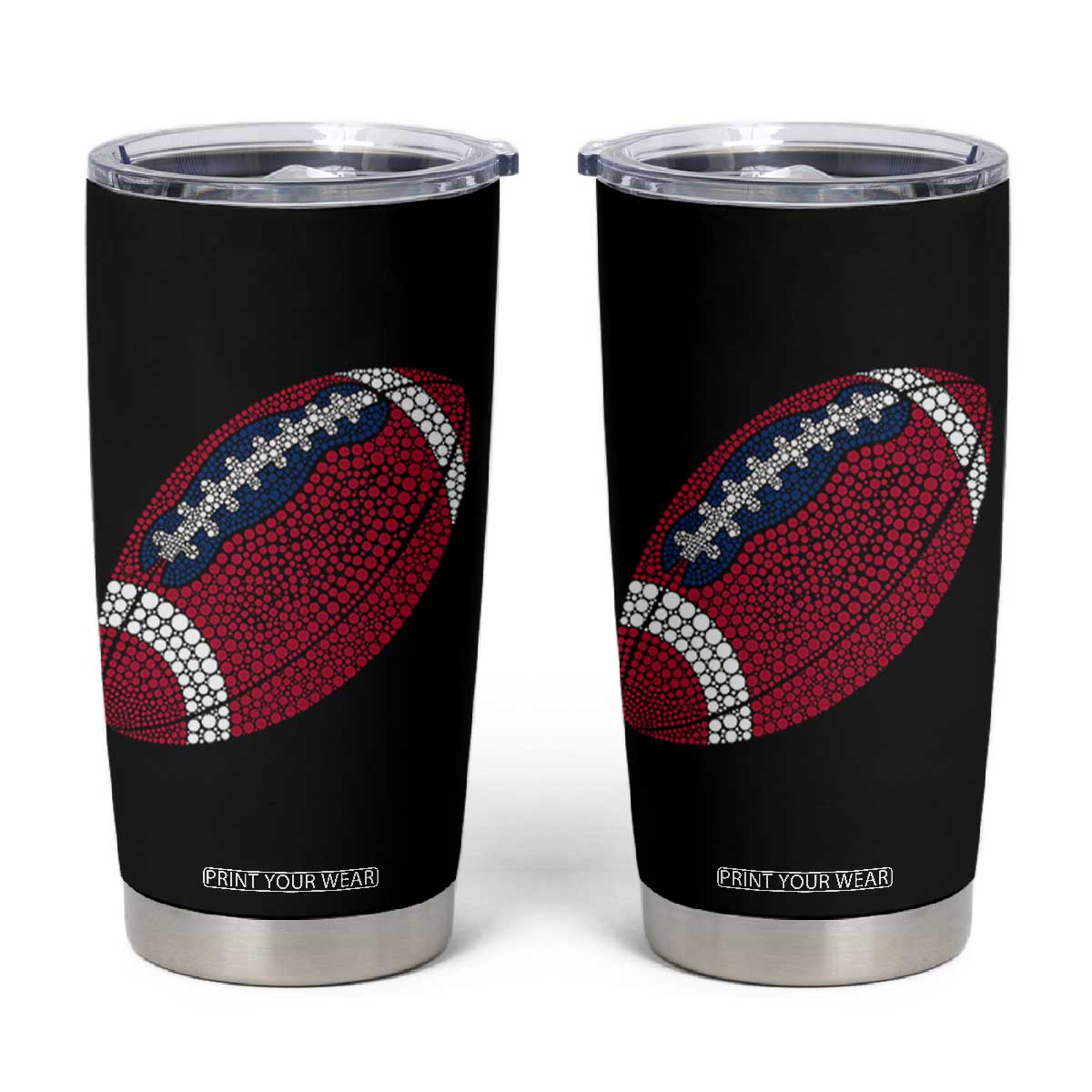 Patriotic Polka Dot Football Tumbler Cup Dot Day Gift TS12 Black Print Your Wear