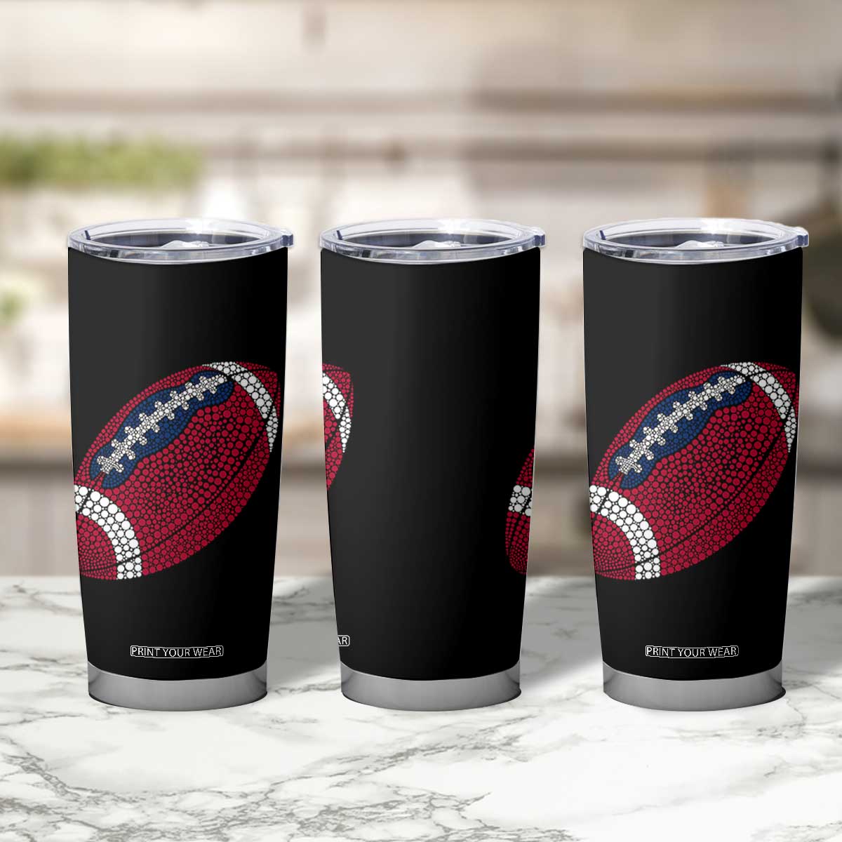 Patriotic Polka Dot Football Tumbler Cup Dot Day Gift TS12 Print Your Wear