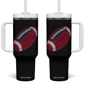 Patriotic Polka Dot Football Tumbler With Handle Dot Day Gift TS12 One Size: 40 oz Black Print Your Wear