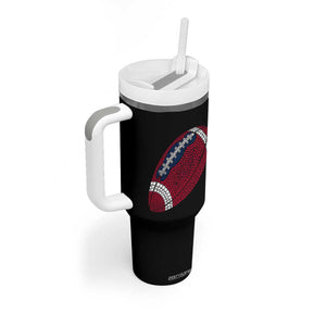 Patriotic Polka Dot Football Tumbler With Handle Dot Day Gift TS12 Print Your Wear