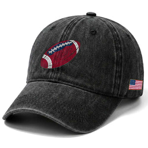 Patriotic Polka Dot Football Washed Cotton Baseball Cap Dot Day Gift TS12 Print Your Wear