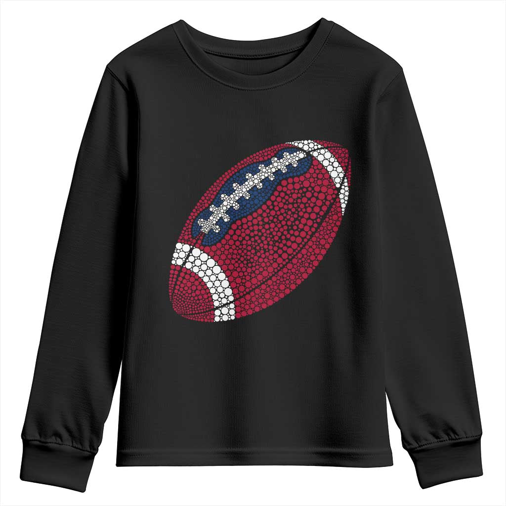 Patriotic Polka Dot Football Youth Sweatshirt Dot Day Gift TS12 Black Print Your Wear
