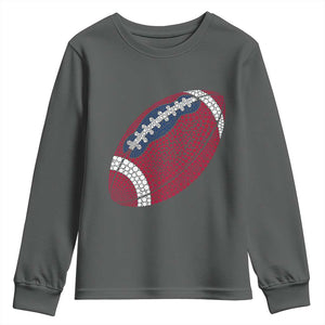 Patriotic Polka Dot Football Youth Sweatshirt Dot Day Gift TS12 Dark Heather Print Your Wear