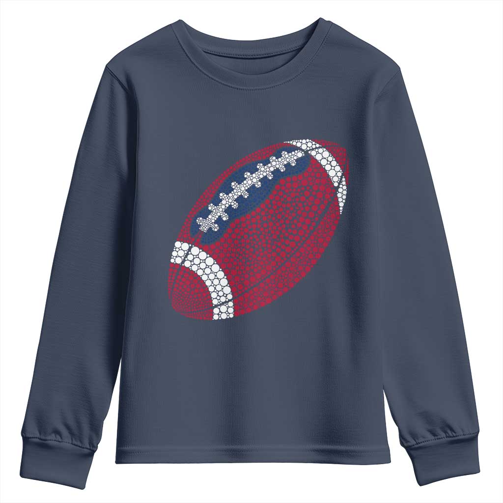 Patriotic Polka Dot Football Youth Sweatshirt Dot Day Gift TS12 Navy Print Your Wear
